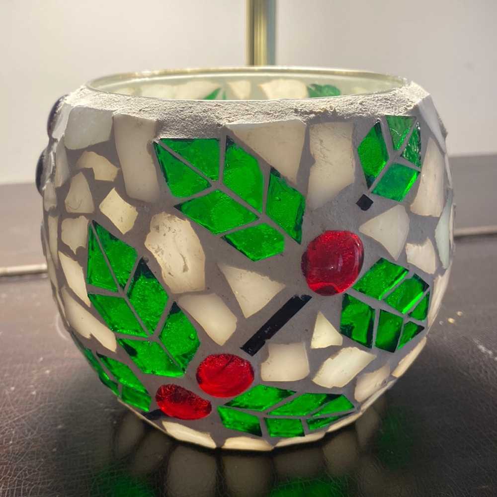 World Bazaar Mosaic Round Votive Candle Vase